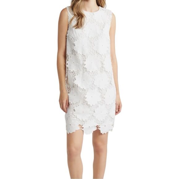 Sam Edelman Floral Eyelet Shift Dress - NWT Size 4 true to size- beautiful! - Picture 1 of 7